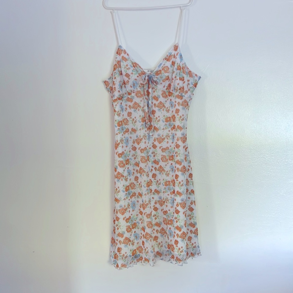 White floral mini dress